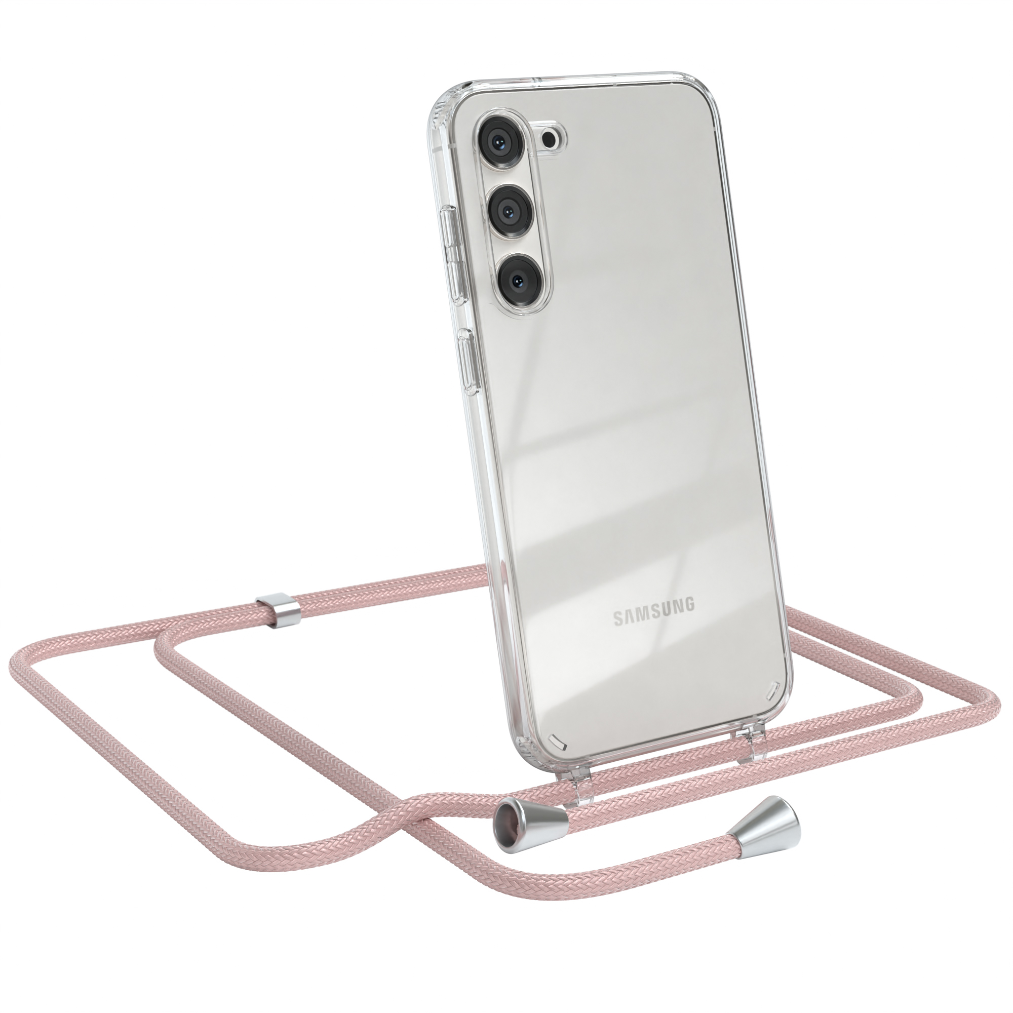 Clips Samsung, Silber S23 Rosé Umhängeband, Umhängetasche, mit Galaxy EAZY Clear Plus, / CASE Cover