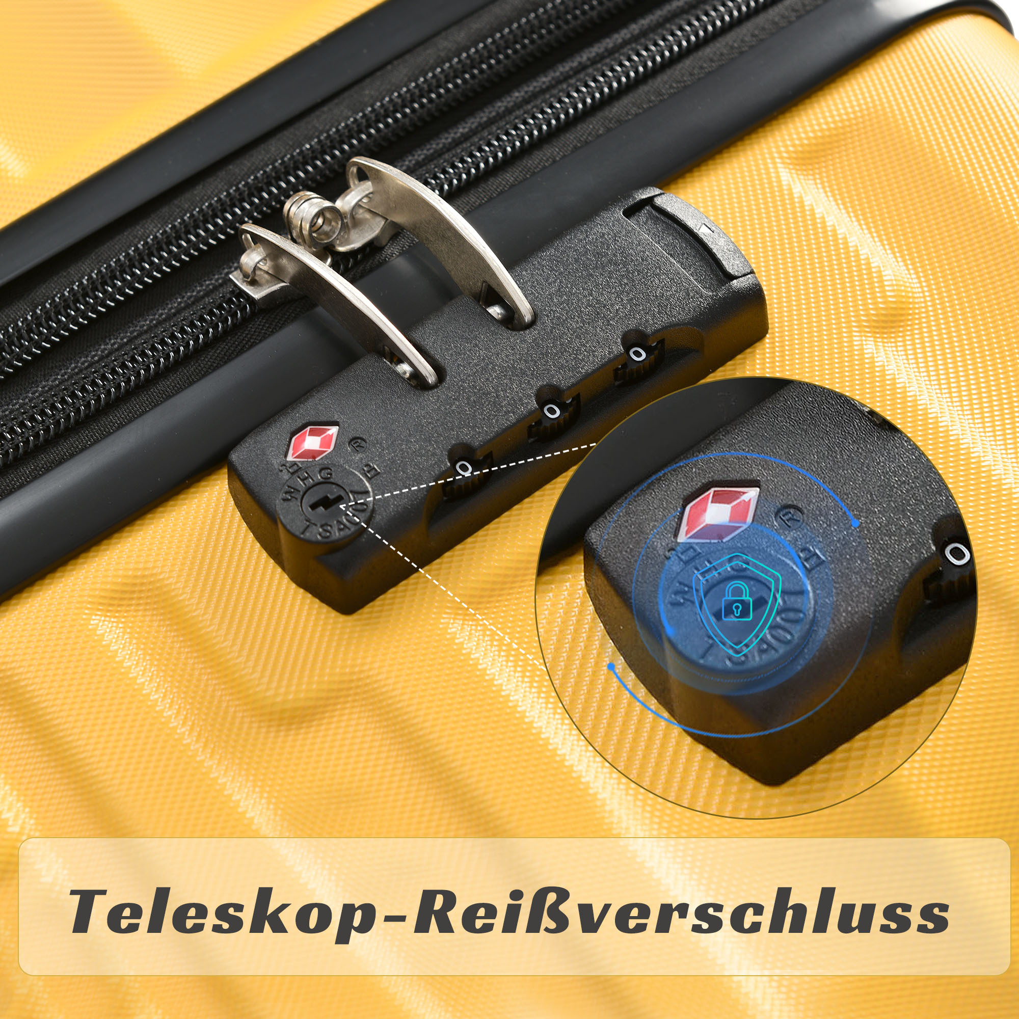 Räder TSA-Schloss, 033Y 4 Koffer Hochwertiges MERAX ABS-Gepäck,