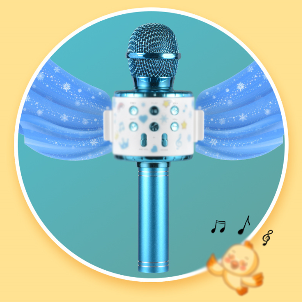 Akkulaufzeit DIY-Sticker, Lange Rosa Mikrofon mit Flügeln, Geräuschunterdrückung, BYTELIKE Drahtloses Intelligente Mikrofone