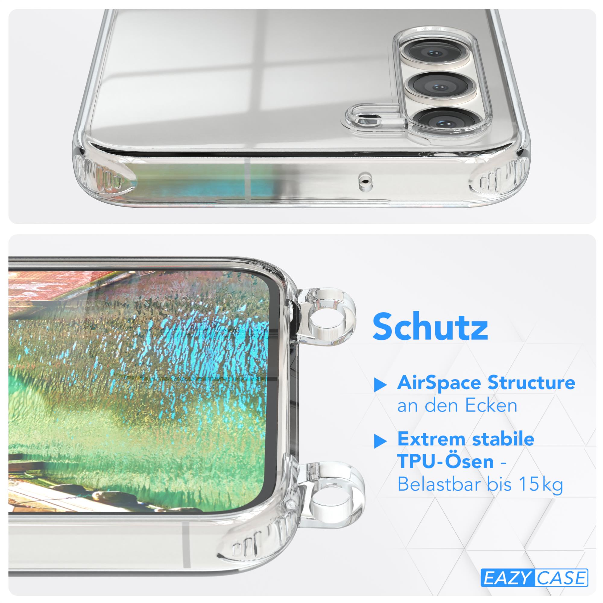 EAZY CASE Clear Cover mit Samsung, Bunt Galaxy S23 / Clips Plus, Umhängetasche, Umhängeband, Gold