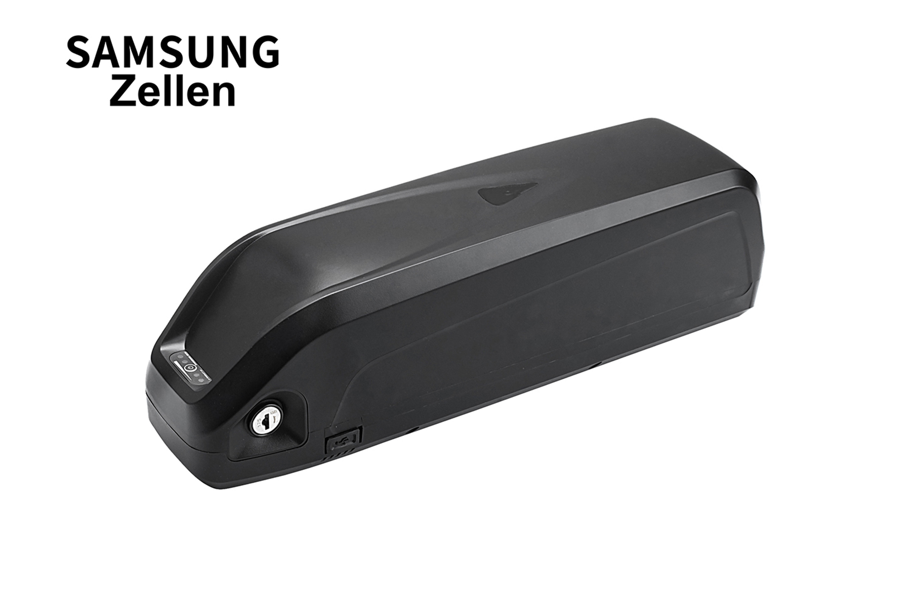 Schwarzer Akku. Der Text auf dem Bild lautet: SAMSUNG Zellen.