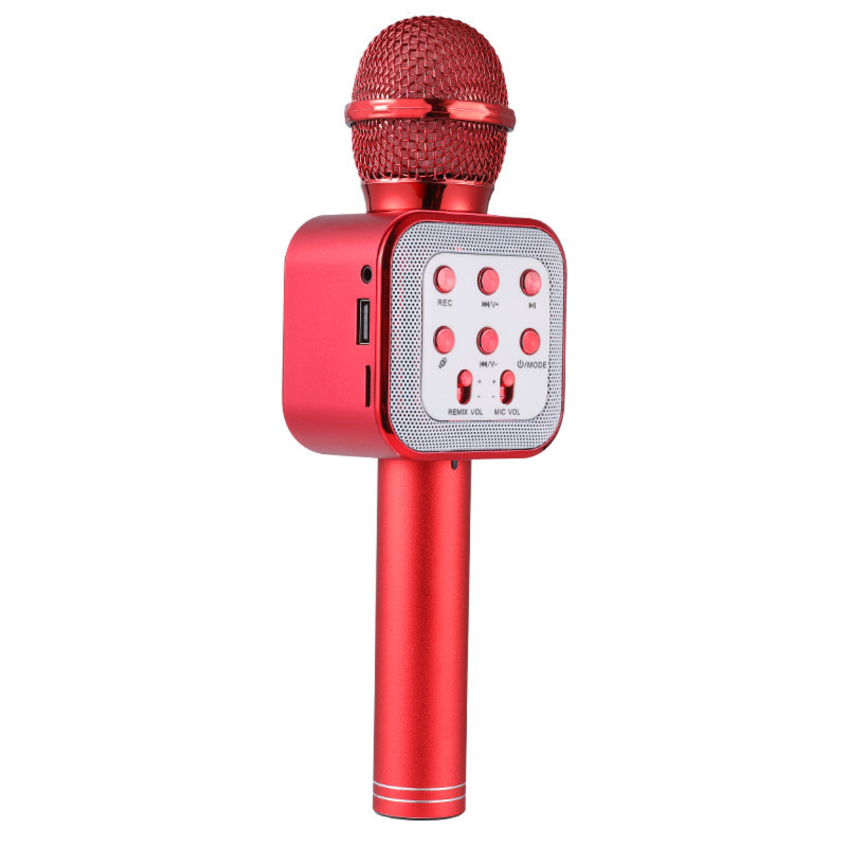 BYTELIKE Kabelloses Bluetooth-Mikrofon, Magische Schwingspulen-Tonabnehmer, Stimmveränderung Rot Mikrofone