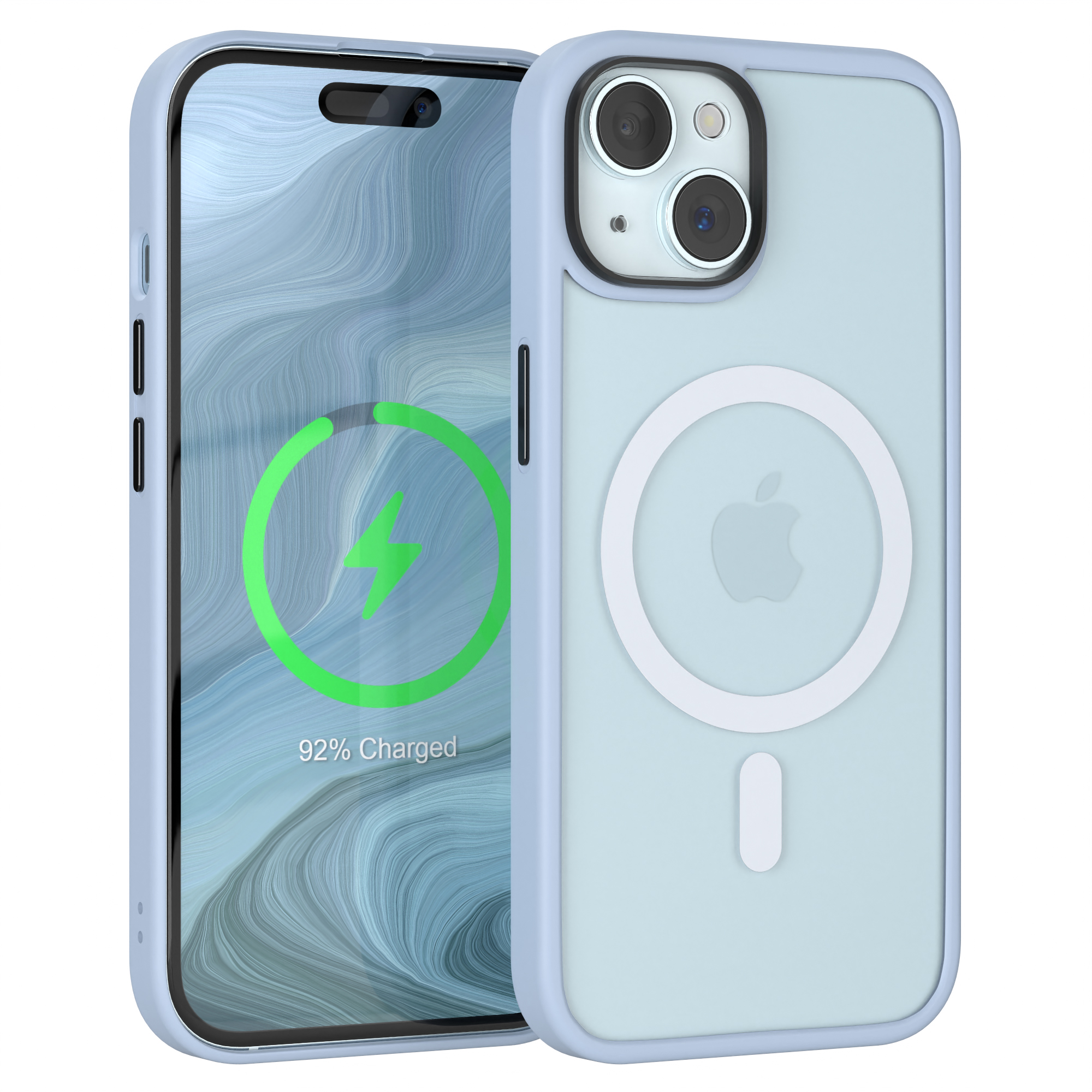 EAZY CASE Outdoor mit iPhone Matt MagSafe, Blau Case Backcover, 15, Apple