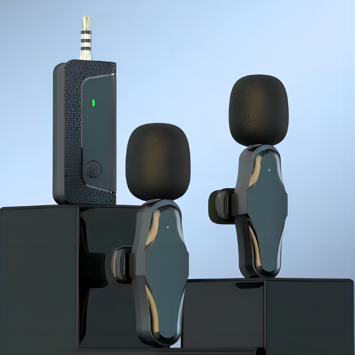 Mikrofone BYTELIKE und Schwarz Empfang verlustfreiem mit Rauschunterdrückung Lavalier-Mikrofon Drahtloses