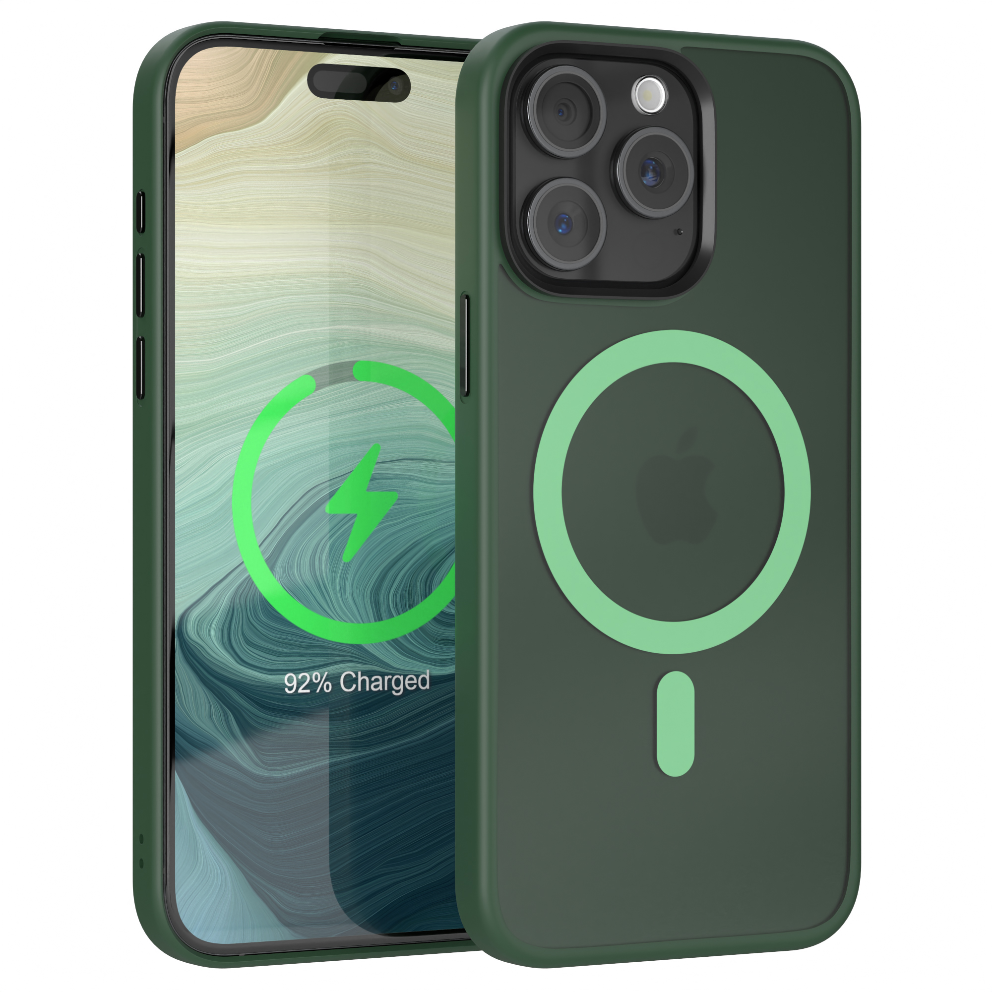 Grün mit Backcover, Pro 15 EAZY Case CASE Outdoor iPhone Max, MagSafe, Apple, Matt