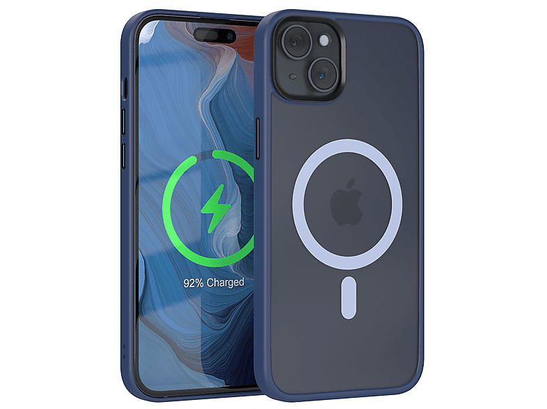 EAZY CASE Outdoor Case Matt Backcover, mit 15 Plus, iPhone MagSafe, Blau Apple
