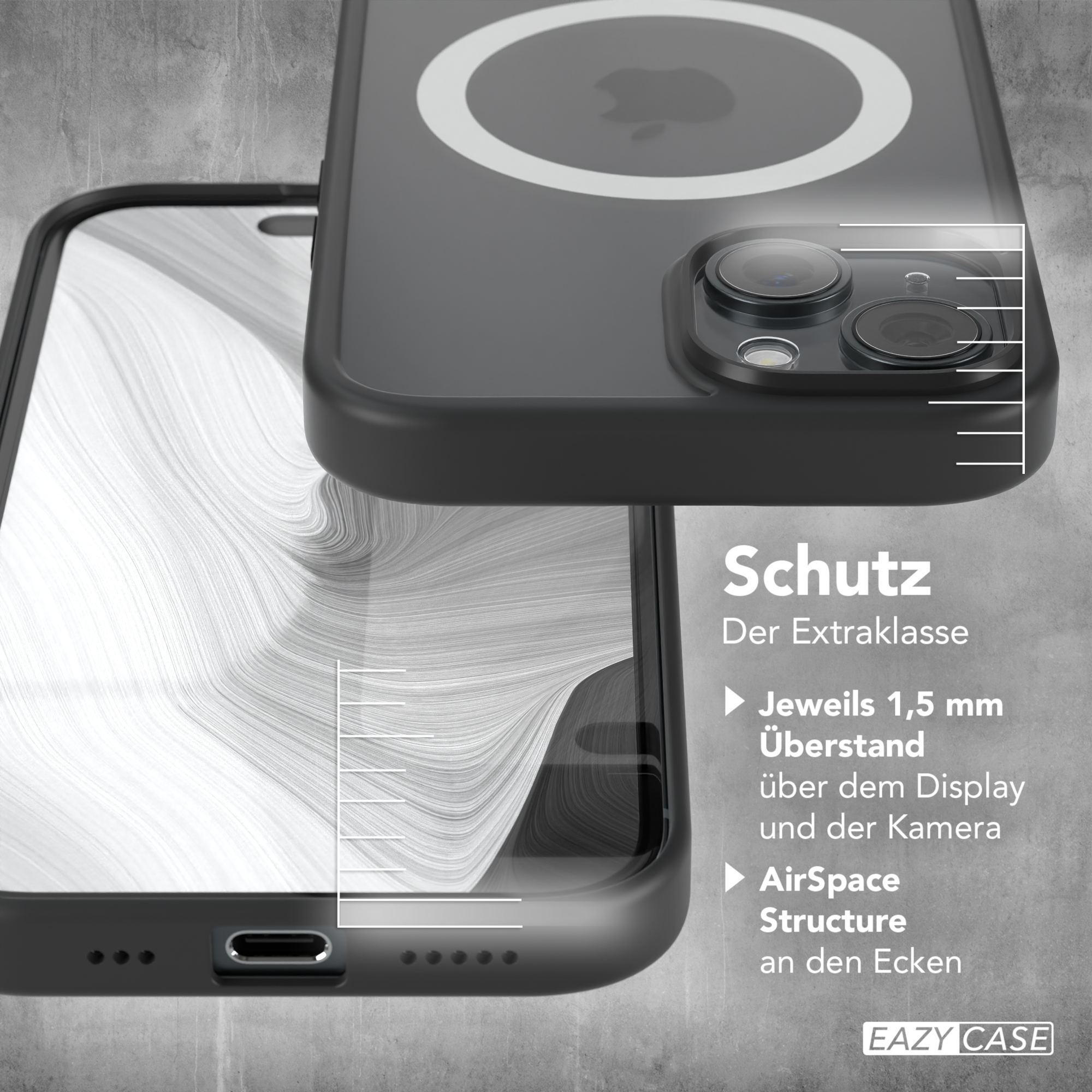 Handyhülle auf einem Telefon, zeigt Schutzfunktionen.