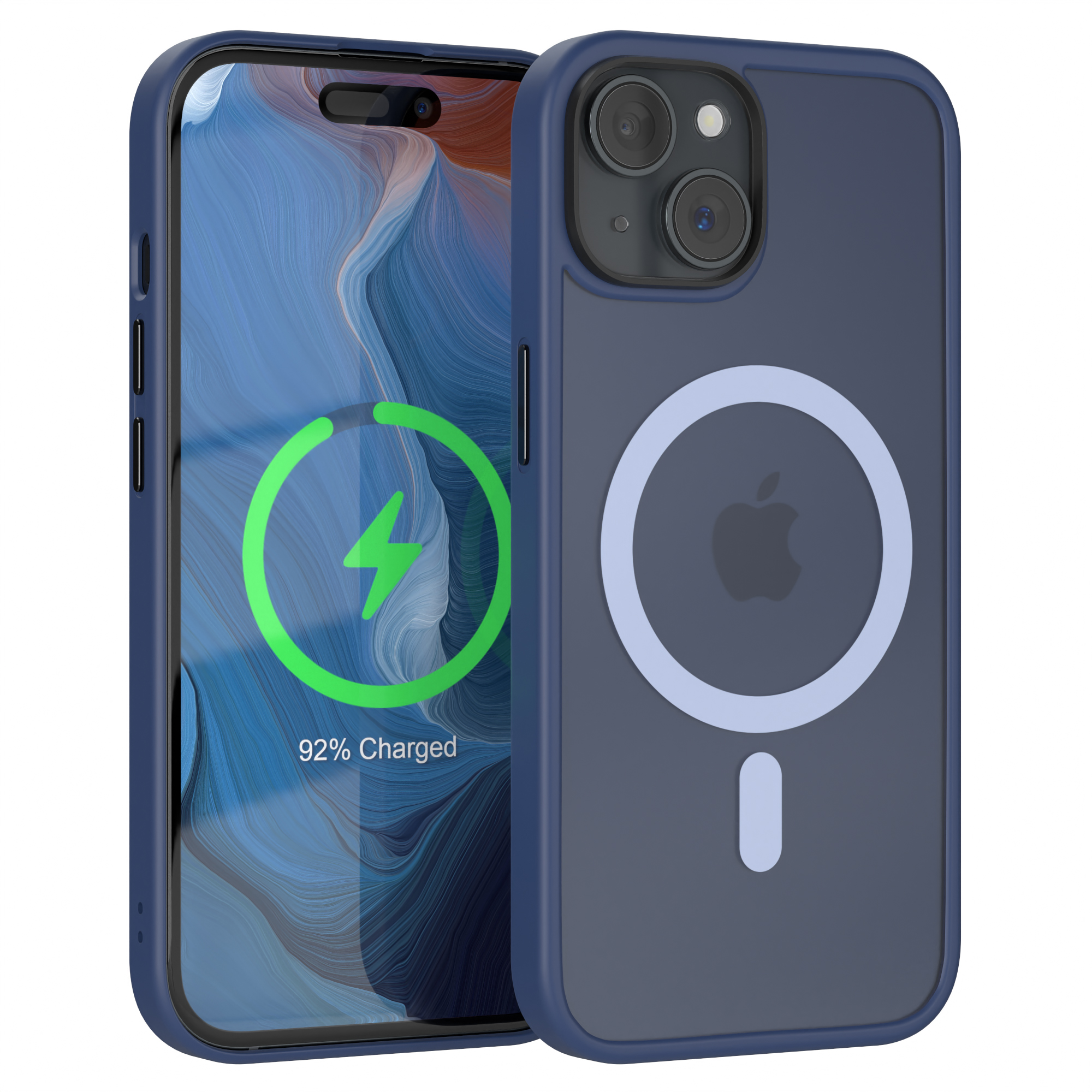 CASE iPhone EAZY Outdoor Case Matt Apple, mit MagSafe, Blau Backcover, 15,