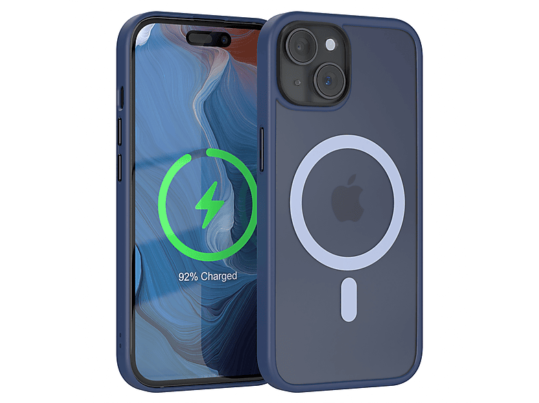 EAZY CASE Outdoor 15, Backcover, Case Matt MagSafe, iPhone Apple, mit Blau