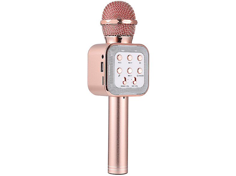 BYTELIKE Kabelloses Bluetooth-Mikrofon, Schwingspulen-Tonabnehmer, Magische Stimmveränderung Mikrofone Gold