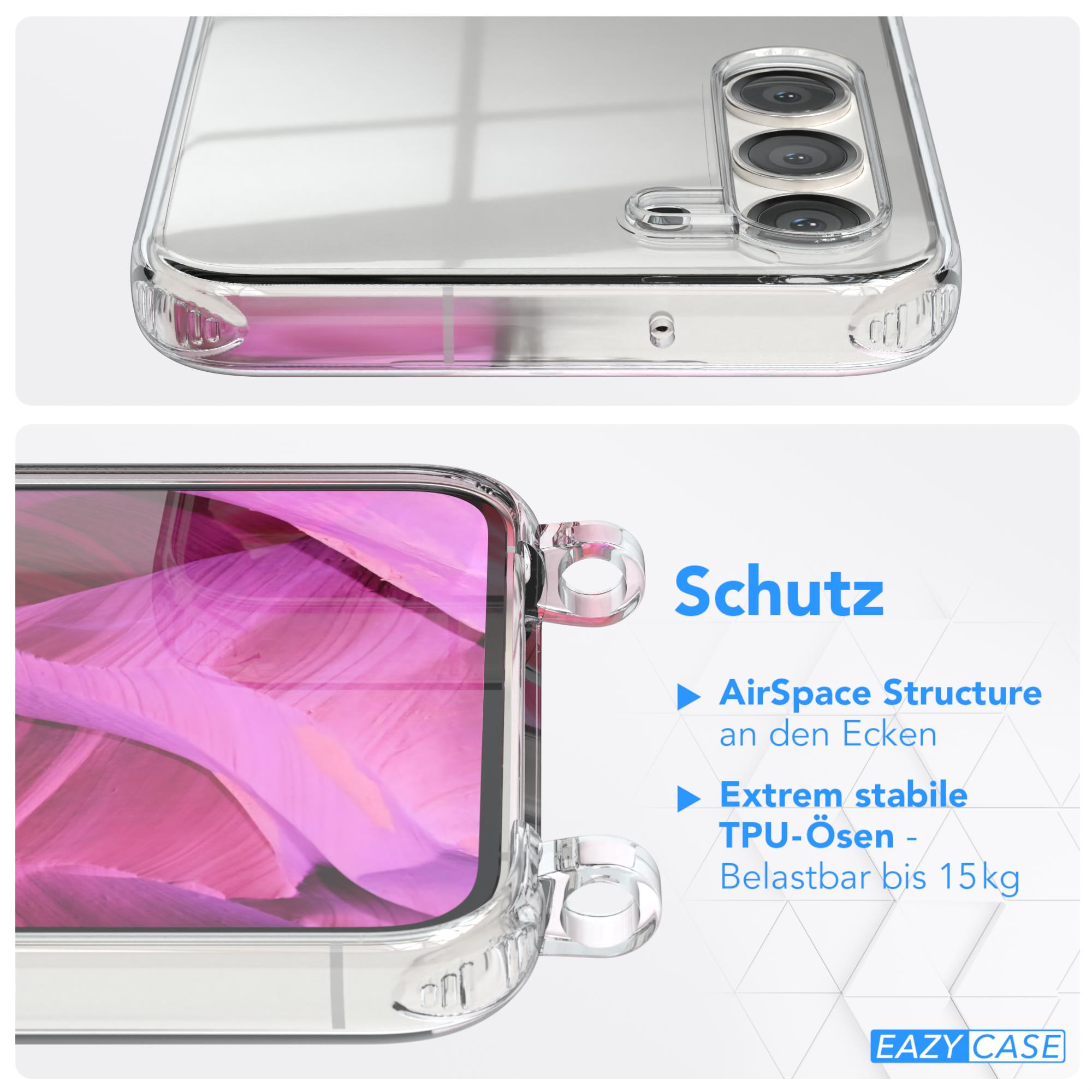 EAZY CASE Clear Silber Plus, Samsung, Umhängeband, Cover Galaxy Pink S23 Umhängetasche, Clips / mit