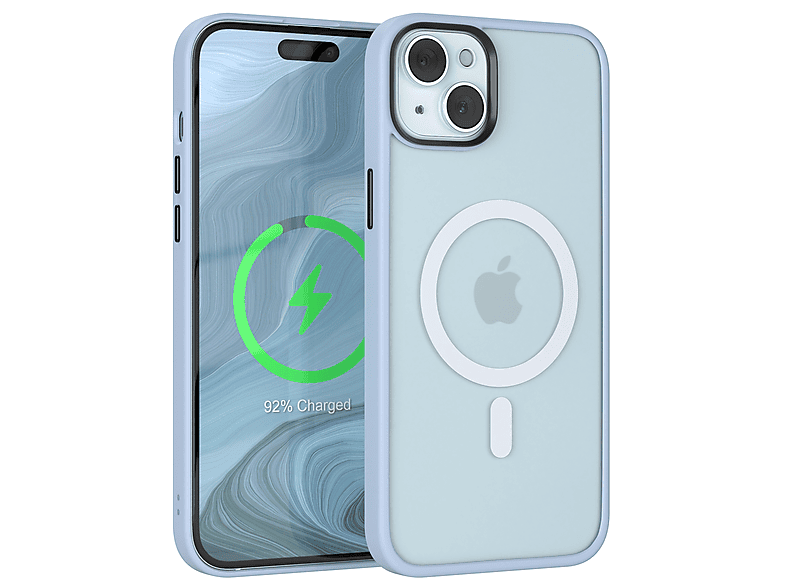 EAZY CASE Outdoor Case Matt mit MagSafe, Backcover, Apple, iPhone 15 Plus, Blau
