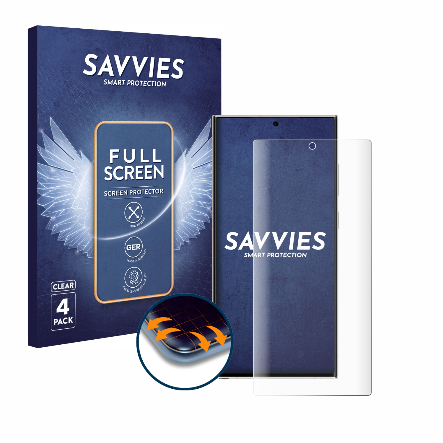 Ultra S23 3D Edition) 4x SAVVIES Flex Galaxy Curved Full-Cover Schutzfolie(für Enterprise Samsung