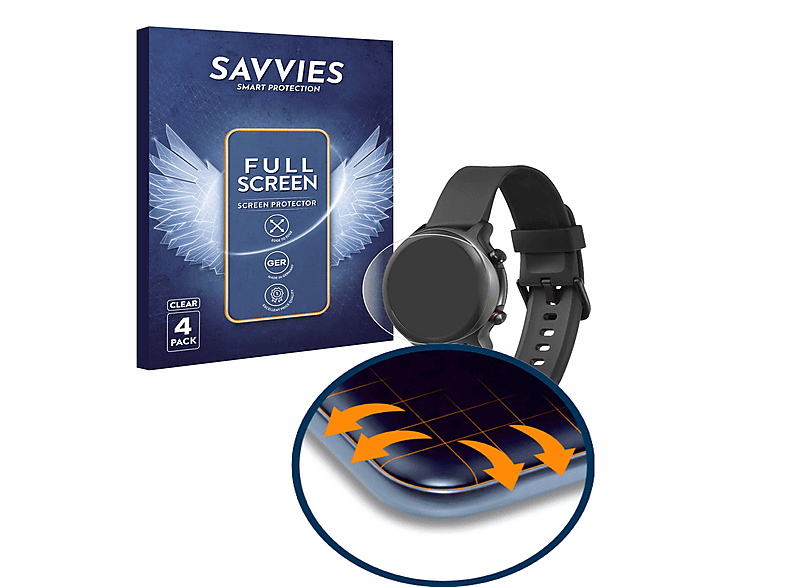 Savvies 4 Stuks Full-Screen Scherm Beschermfolie voor HOIFA P98 1.96 Full Cover Protector 3D Curved [Edge to Edge, Ultra Clear, Scratch Proof
