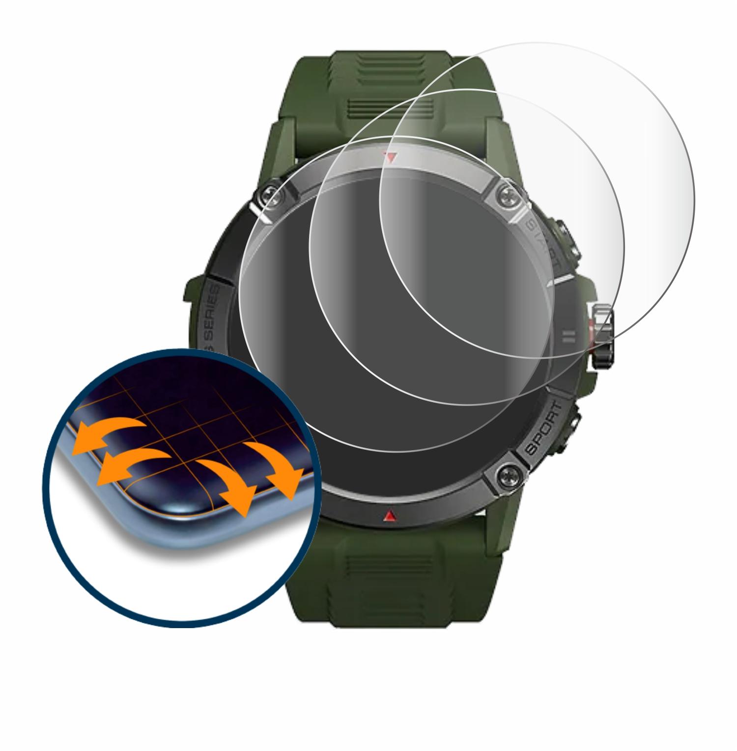 Curved Ares Zeblaze 4x Full-Cover Flex Schutzfolie(für SAVVIES 3D 3)