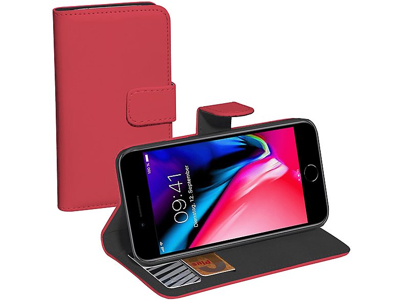 PEDEA Bookstyle, Bookcover, Apple, iPhone 7 Plus / 8 Plus, Rot