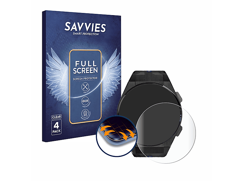 SAVVIES 4x Flex Ceramique Edition) Curved Schutzfolie(für 3D Full-Cover Bugatti Titane