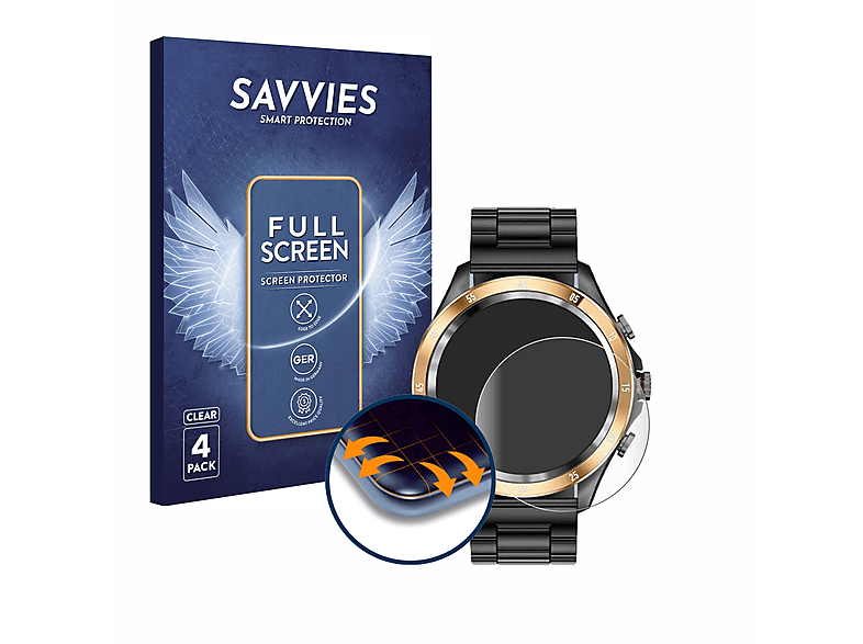 SAVVIES 4x Flex Full-Cover 3D Curved Schutzfolie(für LIGE AS-ST2A)
