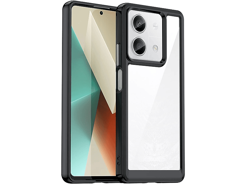 WIGENTO Design TPU / Xiaomi, Hülle, Schwarz Redmi Acryl 13, Note Backcover