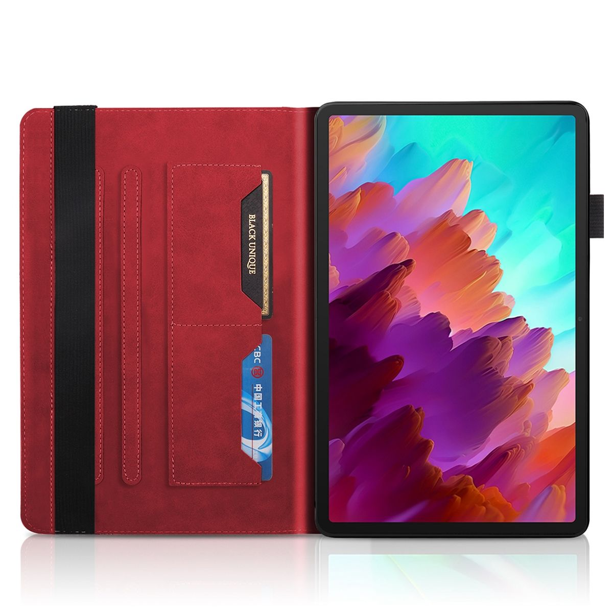 Kunst-Leder Aufstellbare WIGENTO Zoll, Baum Tasche Lenovo, Tab P12 Rot 12.7 Motiv, Bookcover,