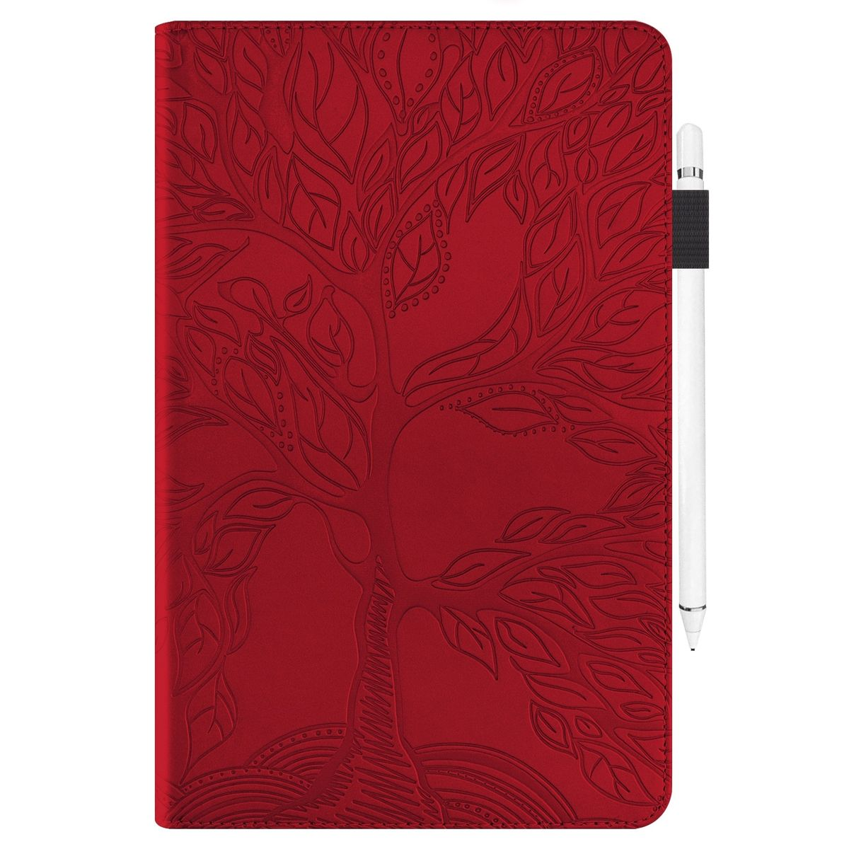 WIGENTO Aufstellbare Kunst-Leder Tasche Baum Rot Bookcover, Zoll, 12.7 P12 Tab Lenovo, Motiv