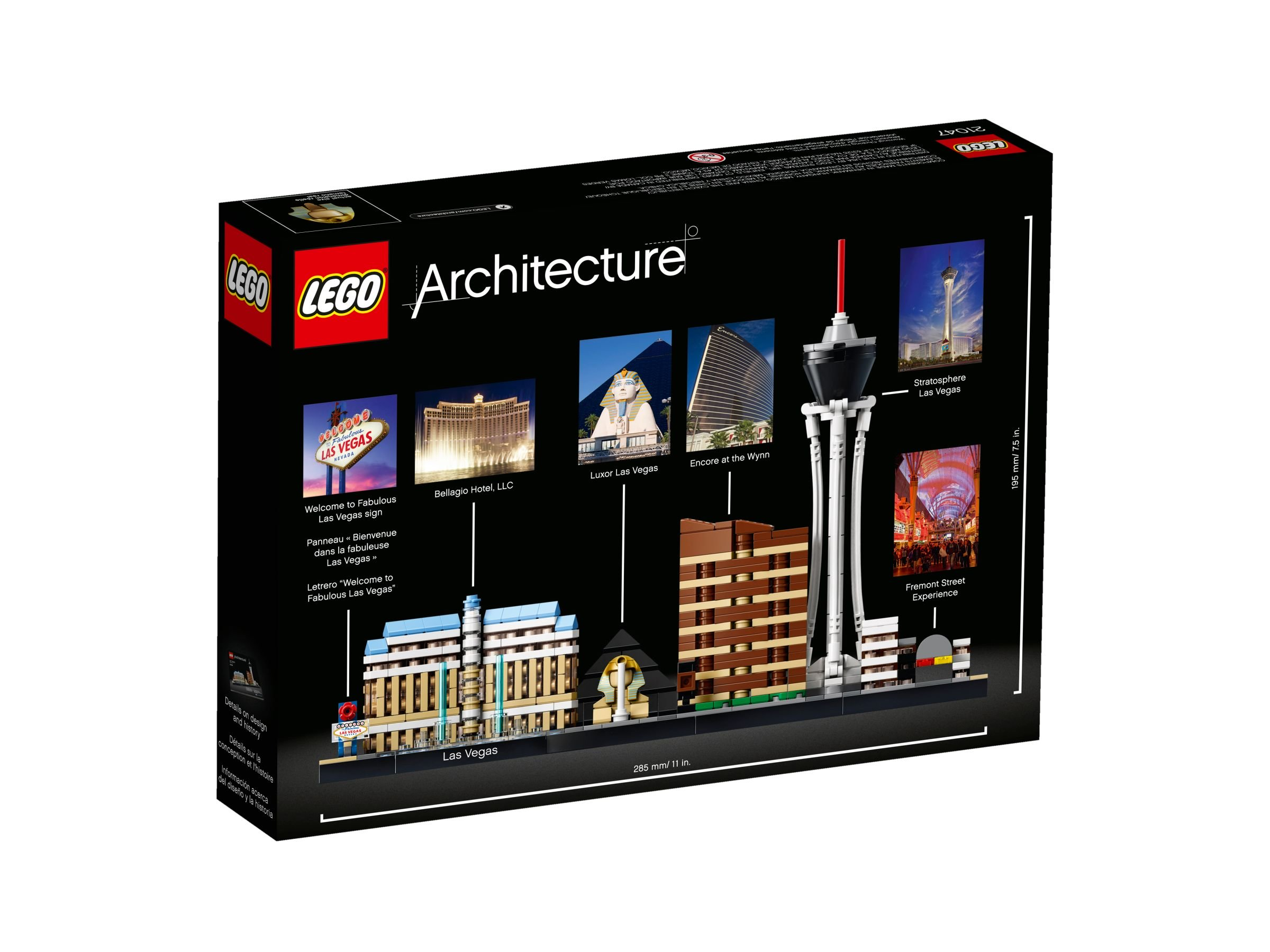 LEGO Architecture Las Vegas Set-Box, die Gebäude und Skyline von Las Vegas zeigt.