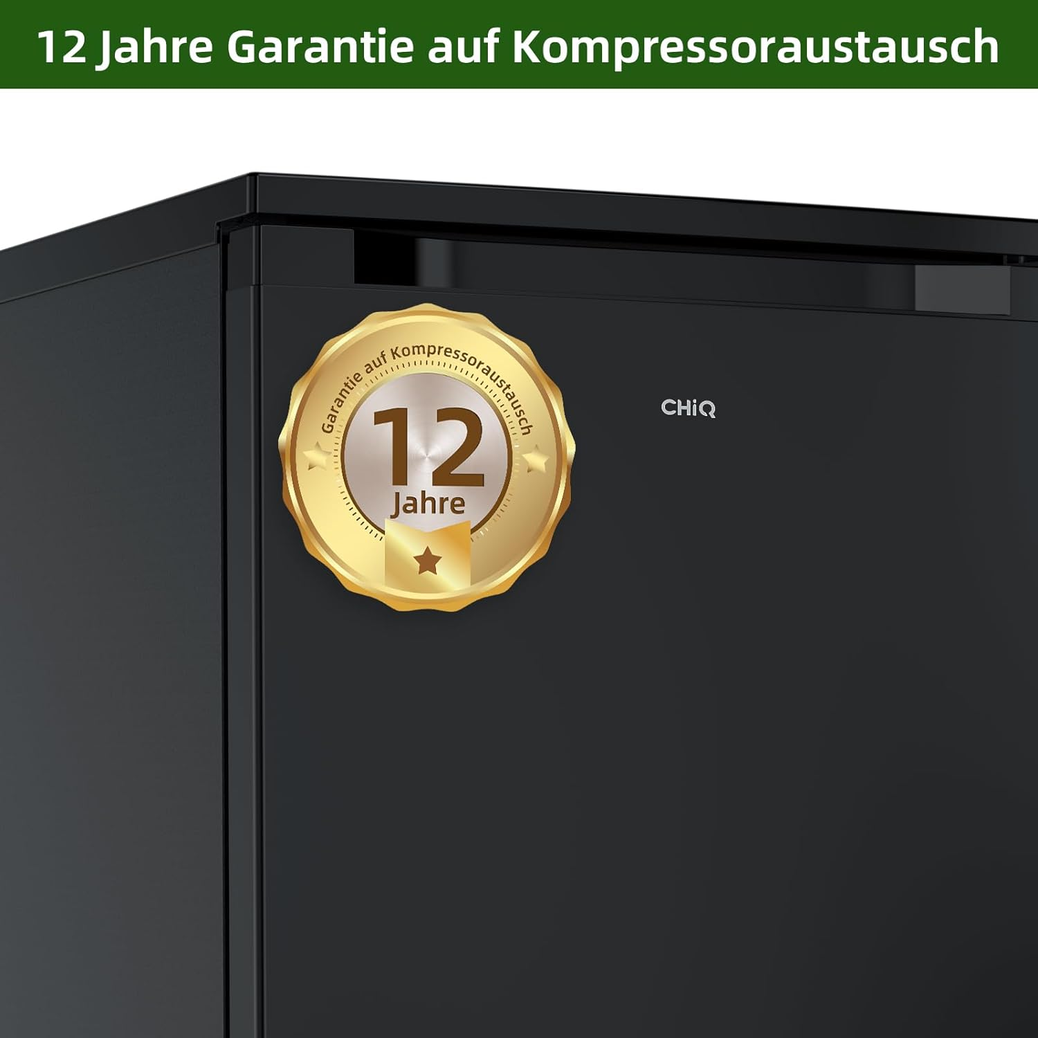 hoch, Dunkel (D, CHIQ Edelstahl) 85 cm Kühlschrank CSF120BE LFS