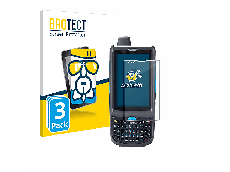 BROTECT 3x Airglass klare Schutzfolie(für Unitech PA692) | Schutzfolien & Schutzgläser