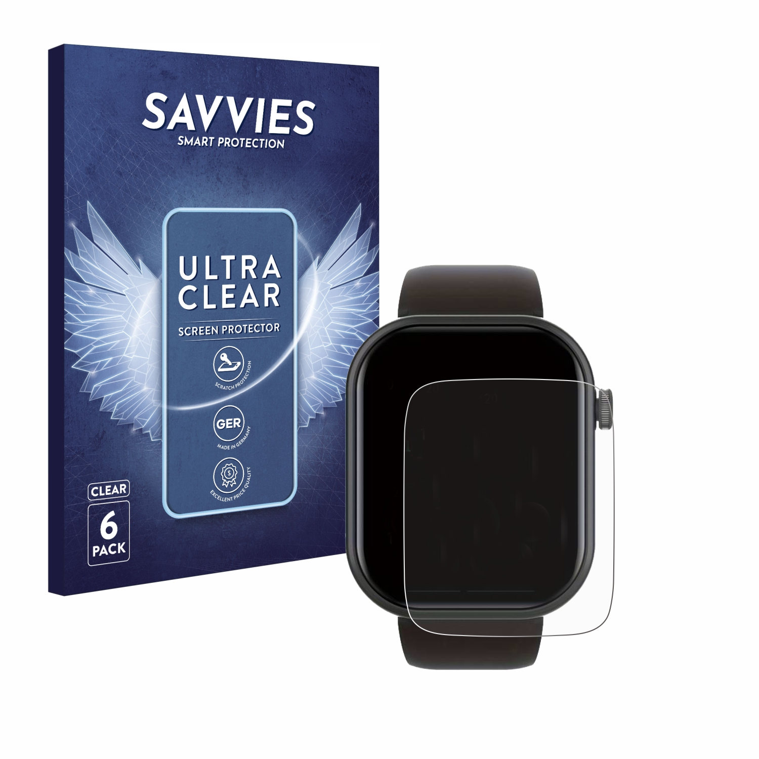 SAVVIES 6x Smartwatch Schutzfolie(für 1.8\