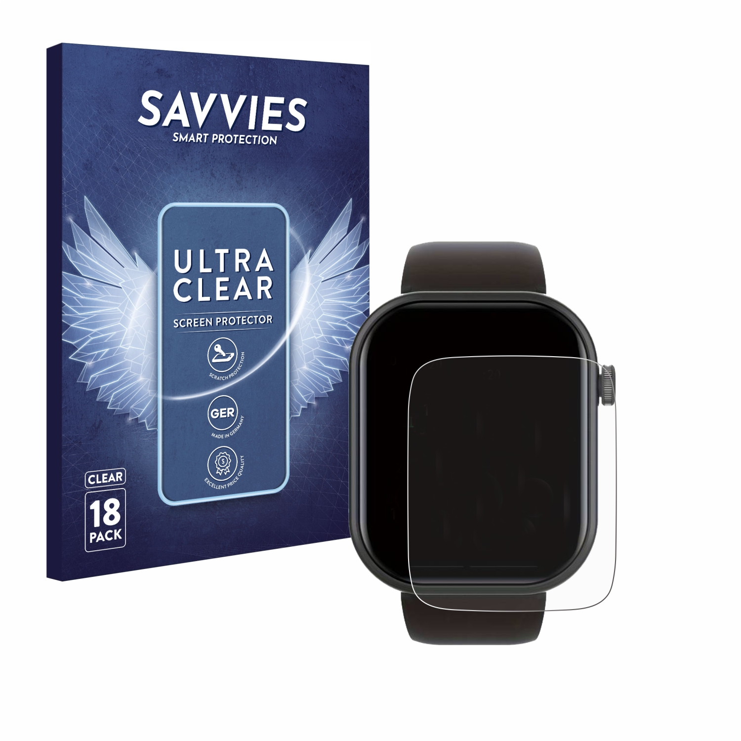 SAVVIES 18x Schutzfolie(für IDW13 Smartwatch klare 1.8\