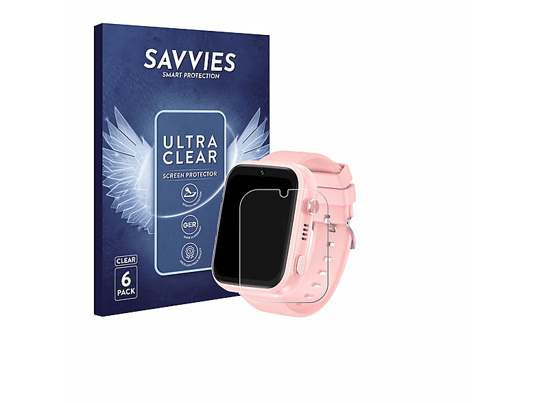 SAVVIES 6x klare Schutzfolie(für jianyana 4G Kids Smartwatch)