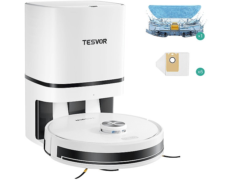 TESVOR S7PRO AES Saugroboter 6000PA mit Absaugstation Wassertank 5200MAH Saugroboter