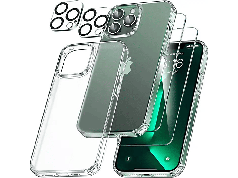 TRMK 2 Stück Panzer Schutz Glas für iPhone 14 Plus, 2 Stück Kameraschutz und 1 TPU Handyhülle Display und Kamera Schutz(für Apple Iphone 14 Plus)
