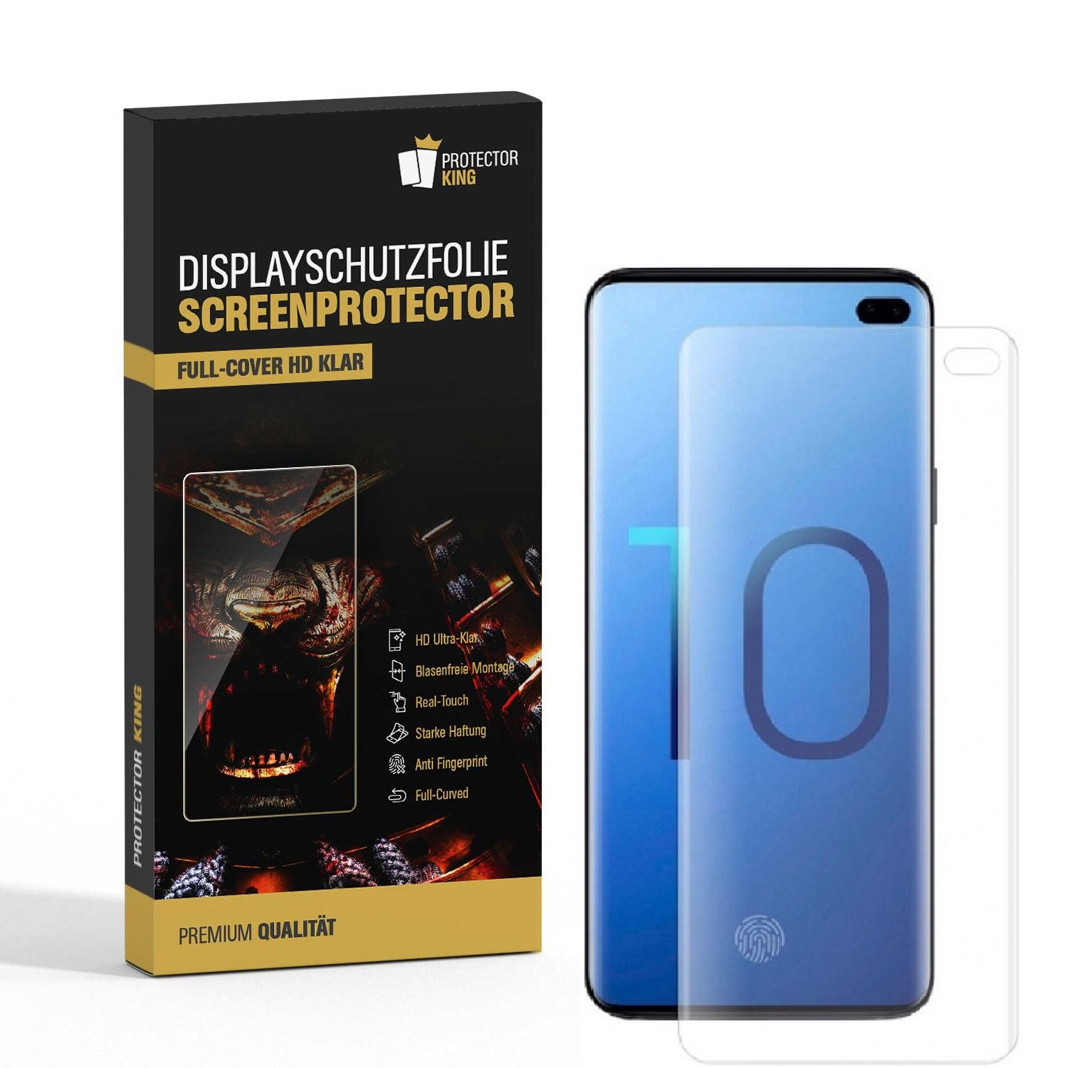 KLAR Samsung FULL 6x Displayschutzfolie(für Galaxy PROTECTORKING Premium 3D CURVED S10)