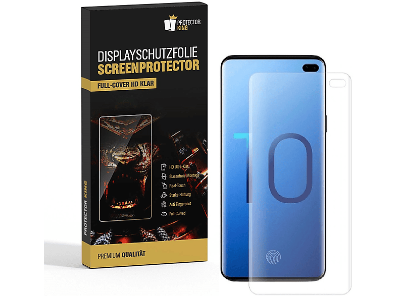 PROTECTORKING 6x FULL CURVED Premium 3D KLAR Displayschutzfolie(für Samsung Galaxy S10 Plus)