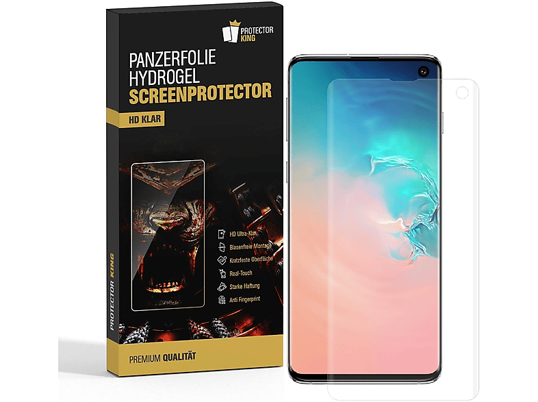 PROTECTORKING 1x Panzerhydroglas Galaxy FULL KLAR 3D CURVED Displayschutzfolie(für S10) Samsung
