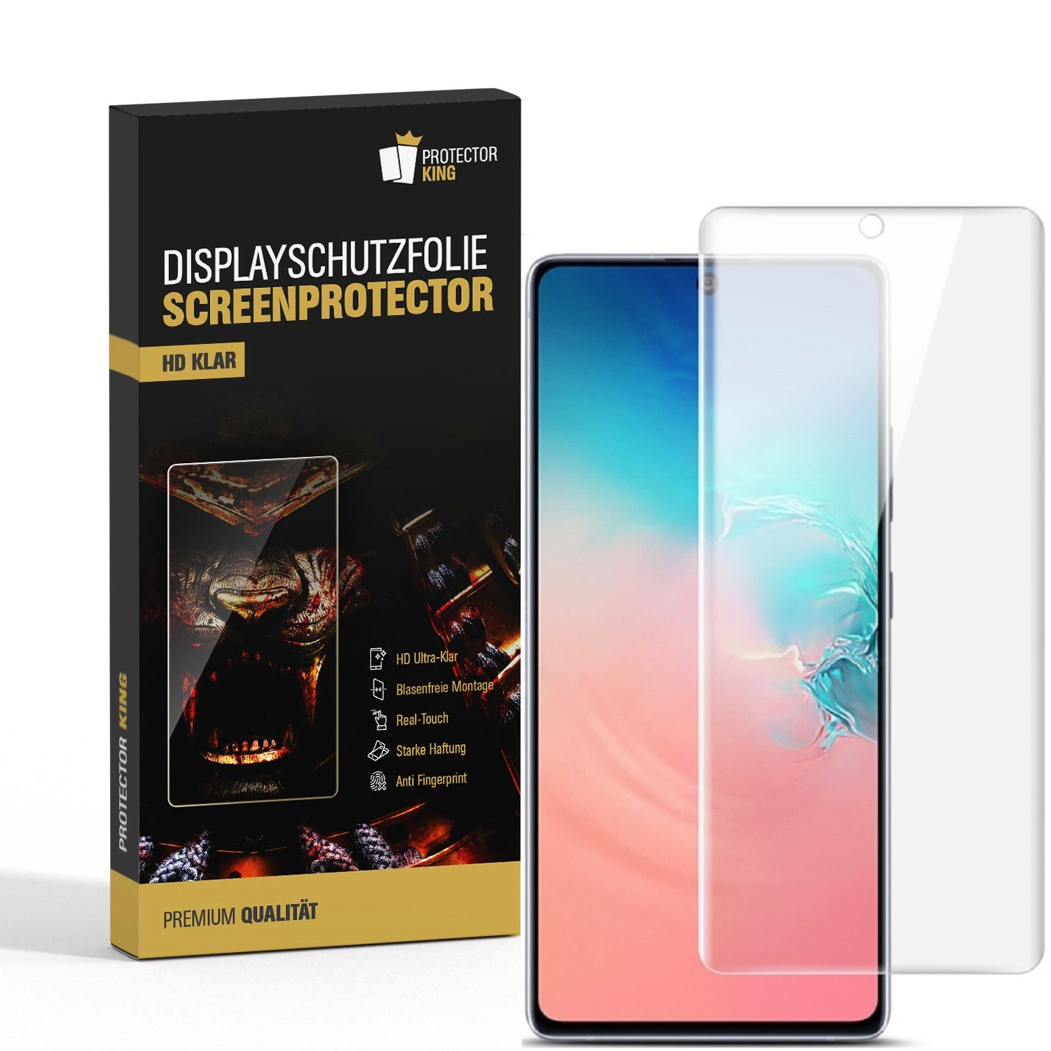 Displayschutzfolie(für FULL Lite) Premium Galaxy Samsung COVER 3D PROTECTORKING KLAR 6x S10