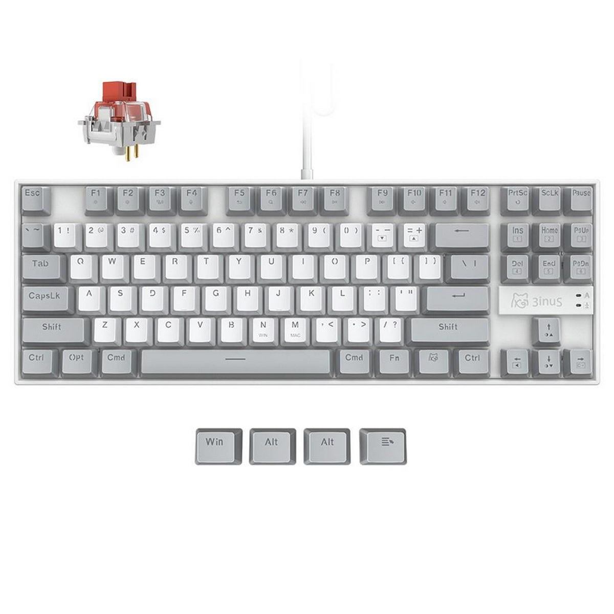 EE01 KEBOHUB Klickende 3INUS rote Schalter, Tastatur