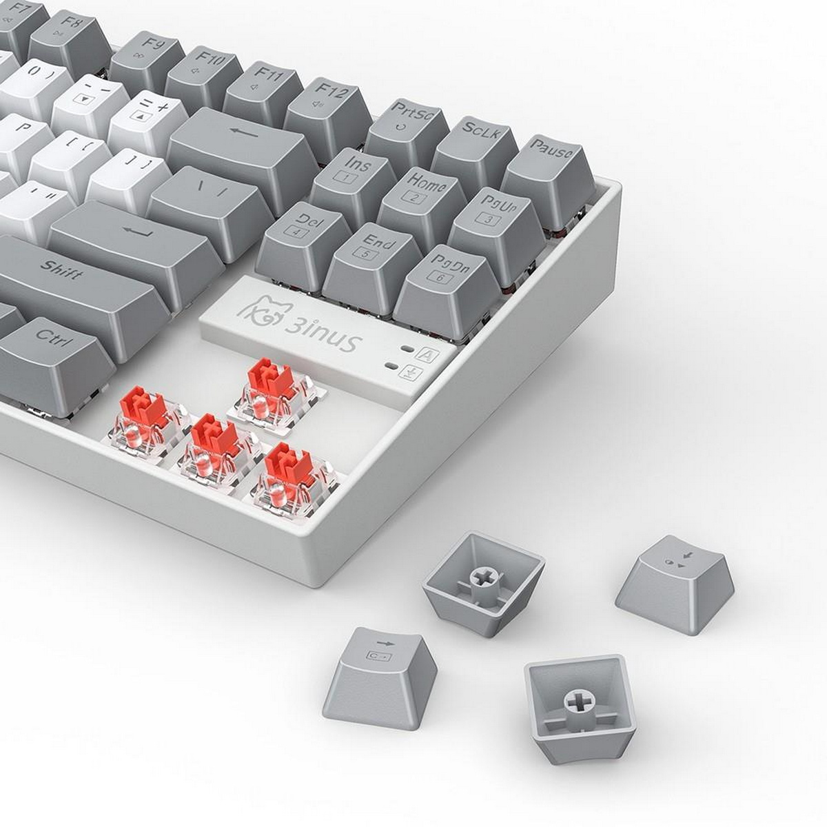 KEBOHUB EE01 Tastatur rote 3INUS Klickende Schalter,