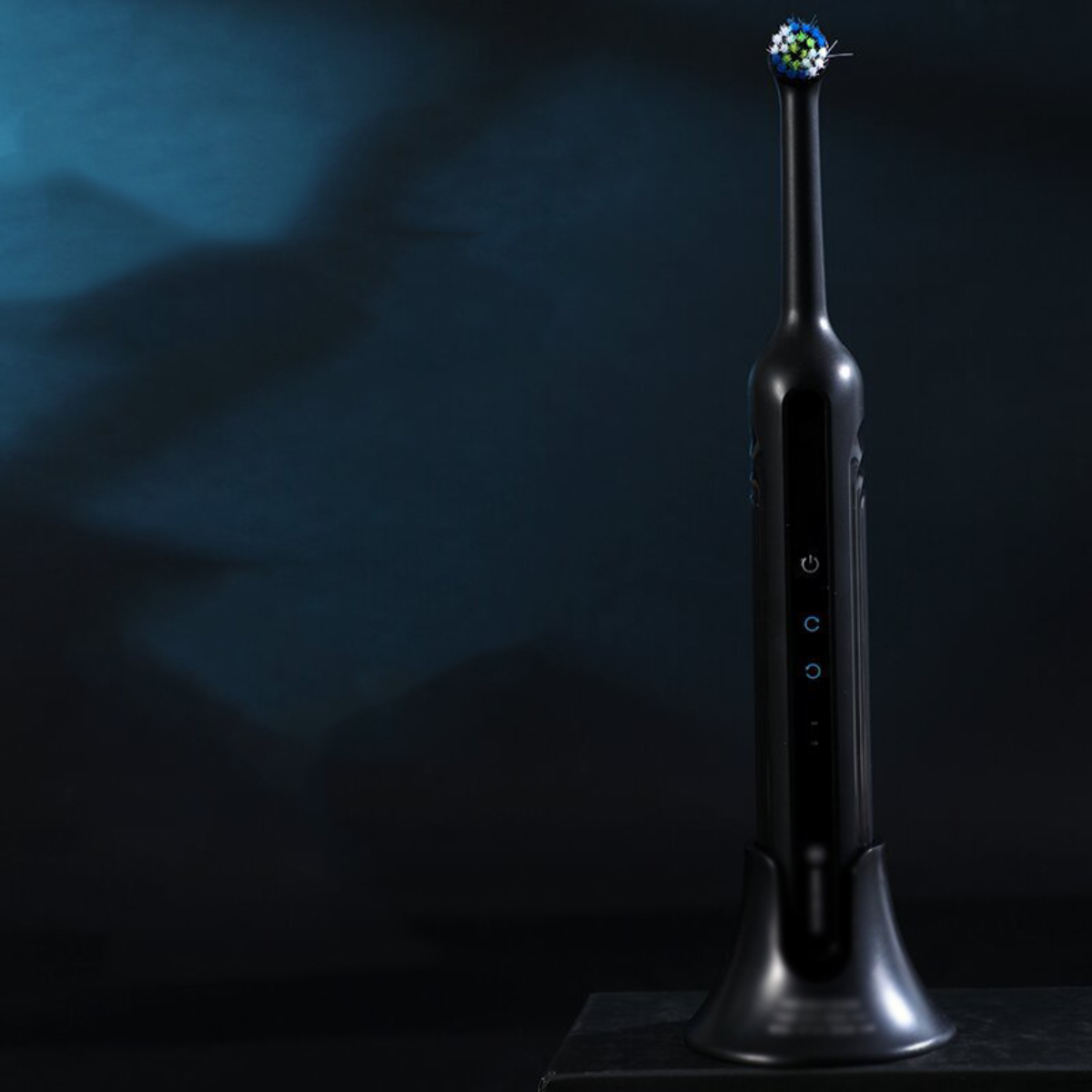 LACAMAX Elektrische Zahnbürste, 360° Drehkopf, mehrere Wasserdicht und in Leise Zahnbürste Schwarz Richtungen, Reinigung Elektrische
