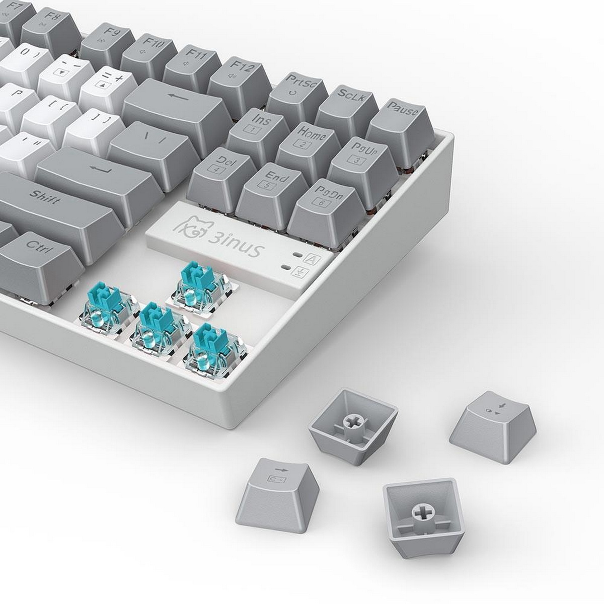 3INUS KEBOHUB EE01 Klickende Tastatur blaue Schalter