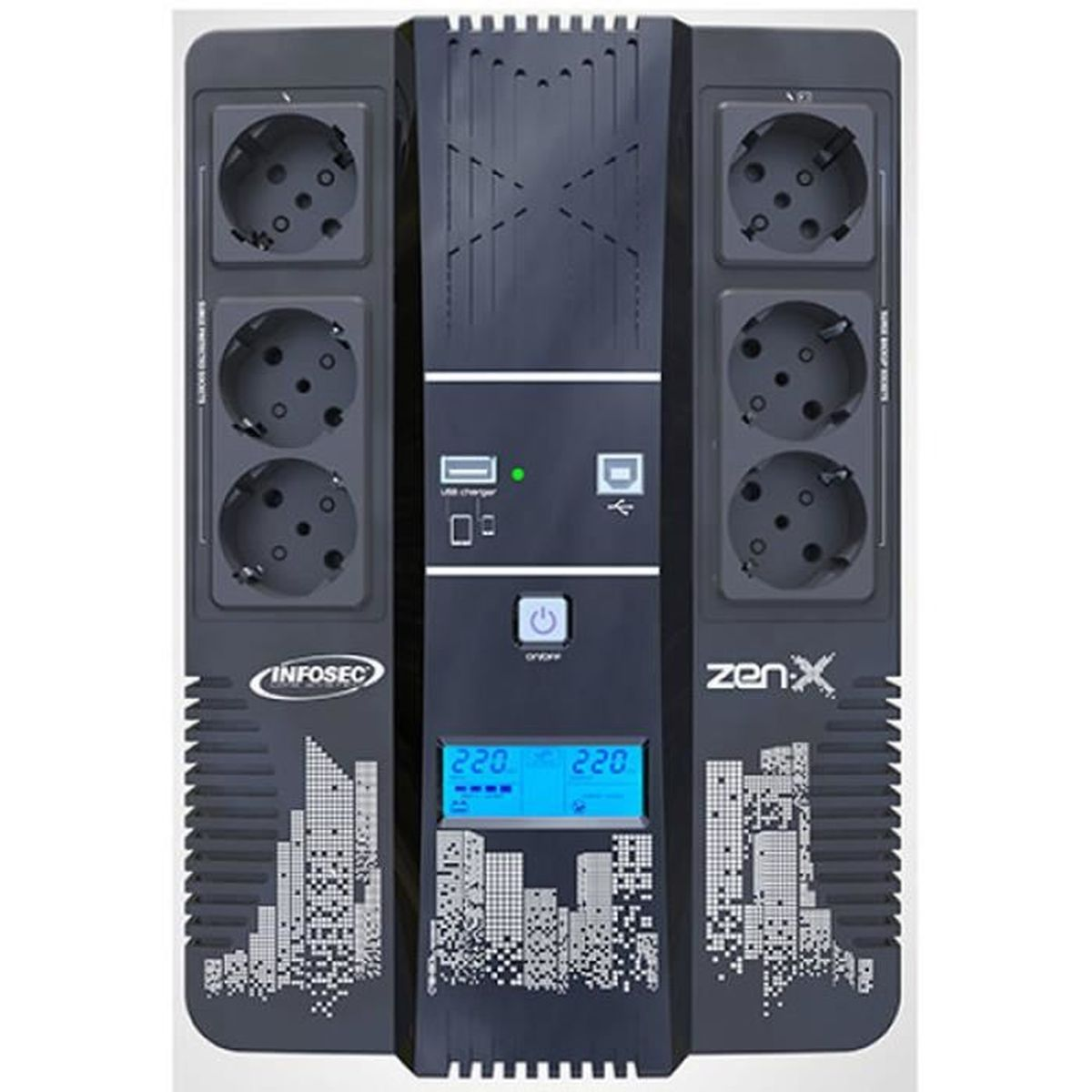 Wechselrichter INFOSEC Zen-X FR/SCHUKO, 800