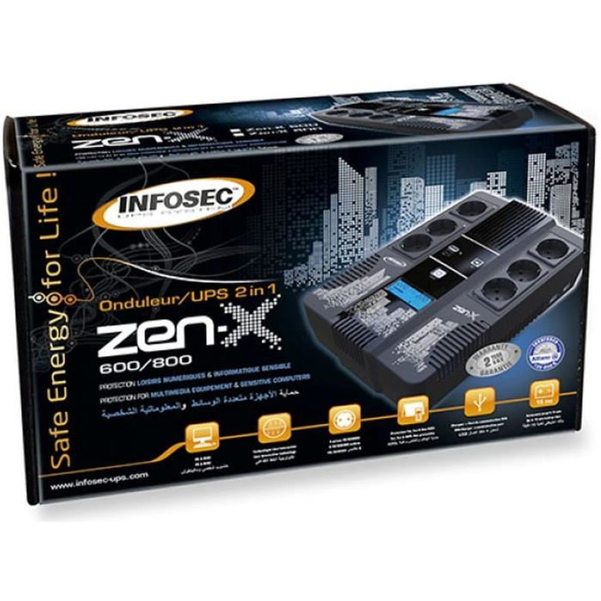 Zen-X Wechselrichter FR/SCHUKO, 800 INFOSEC