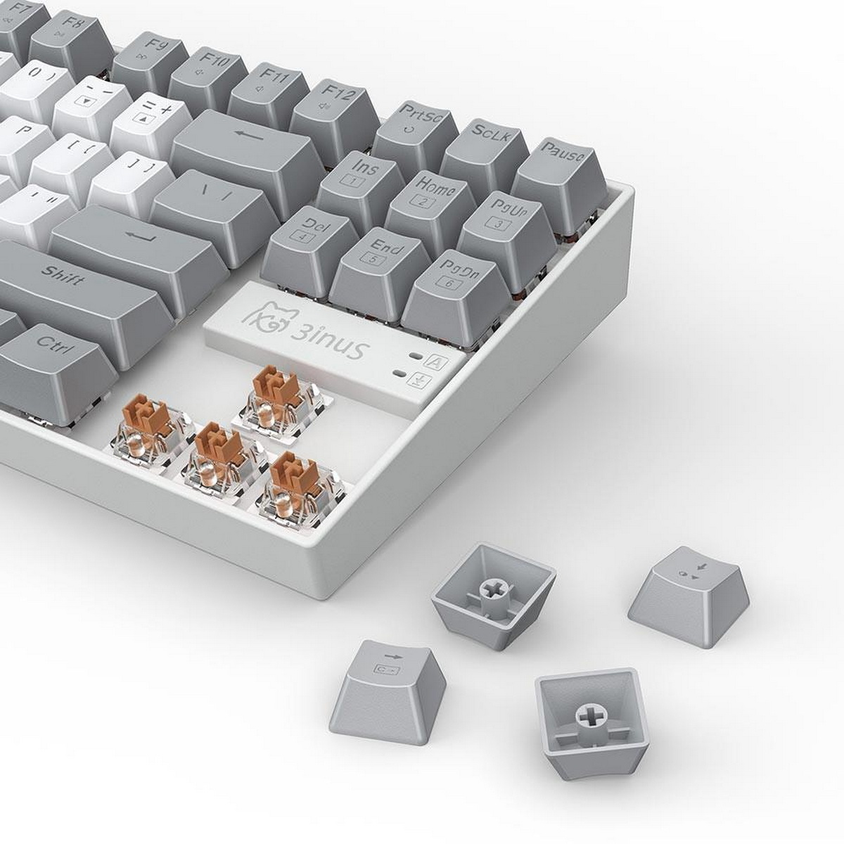 3INUS KEBOHUB braune Tastatur Schalter, Klickende EE01