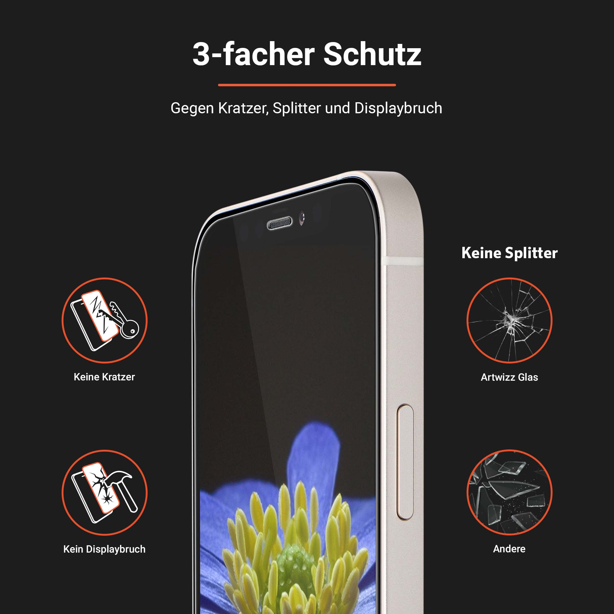 ARTWIZZ Eono Schutzglas Displayschutz(für iPhone 15 Plus, Max) Apple Pro iPhone 15
