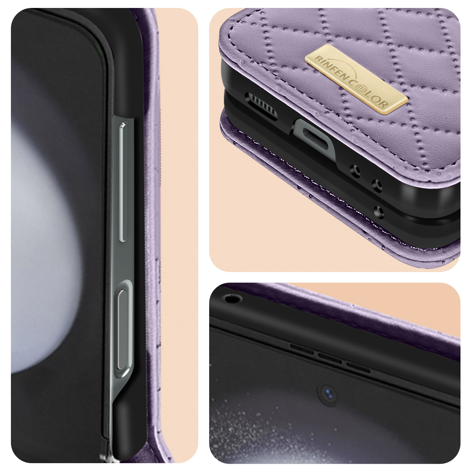 AVIZAR Kunstleder Handyhülle Series, Samsung, Backcover, 5, Flip Z Galaxy Violett