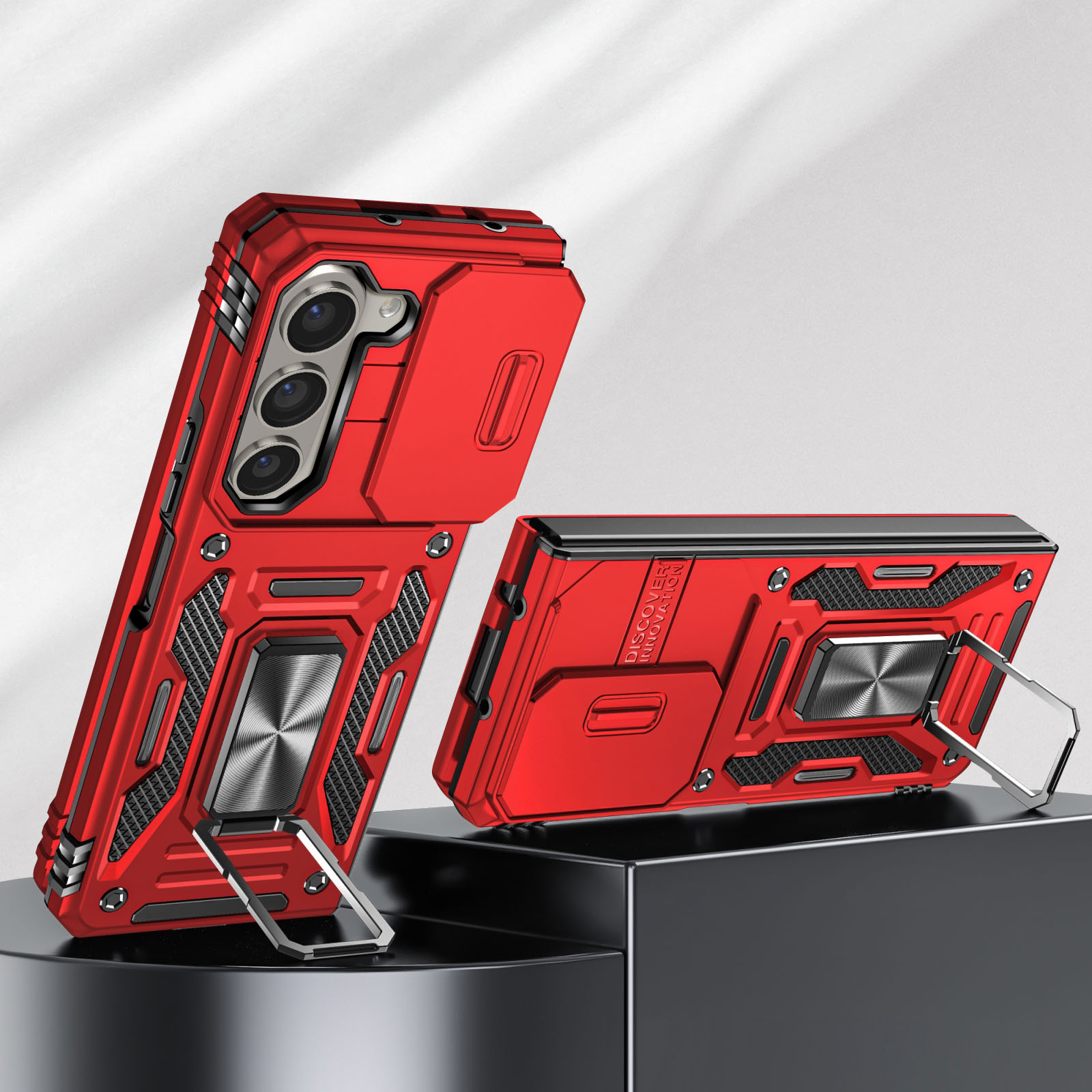 5, Rot Series, Samsung, AVIZAR Fold Backcover, Ring Backcover Galaxy Z + Kameraabdeckung