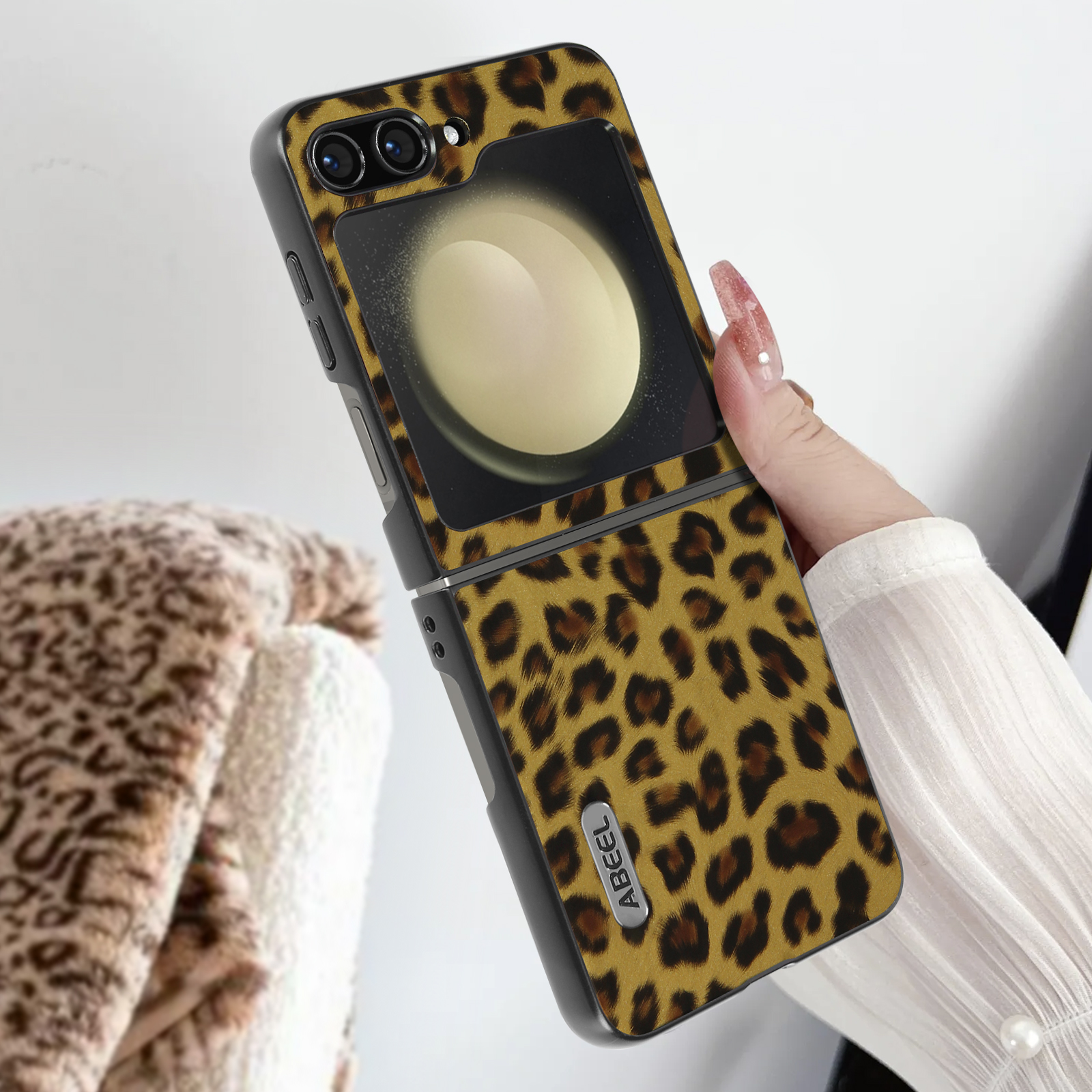 ABEEL Leopard Handycover Series, Backcover, Z Galaxy Flip 5, Gold Samsung