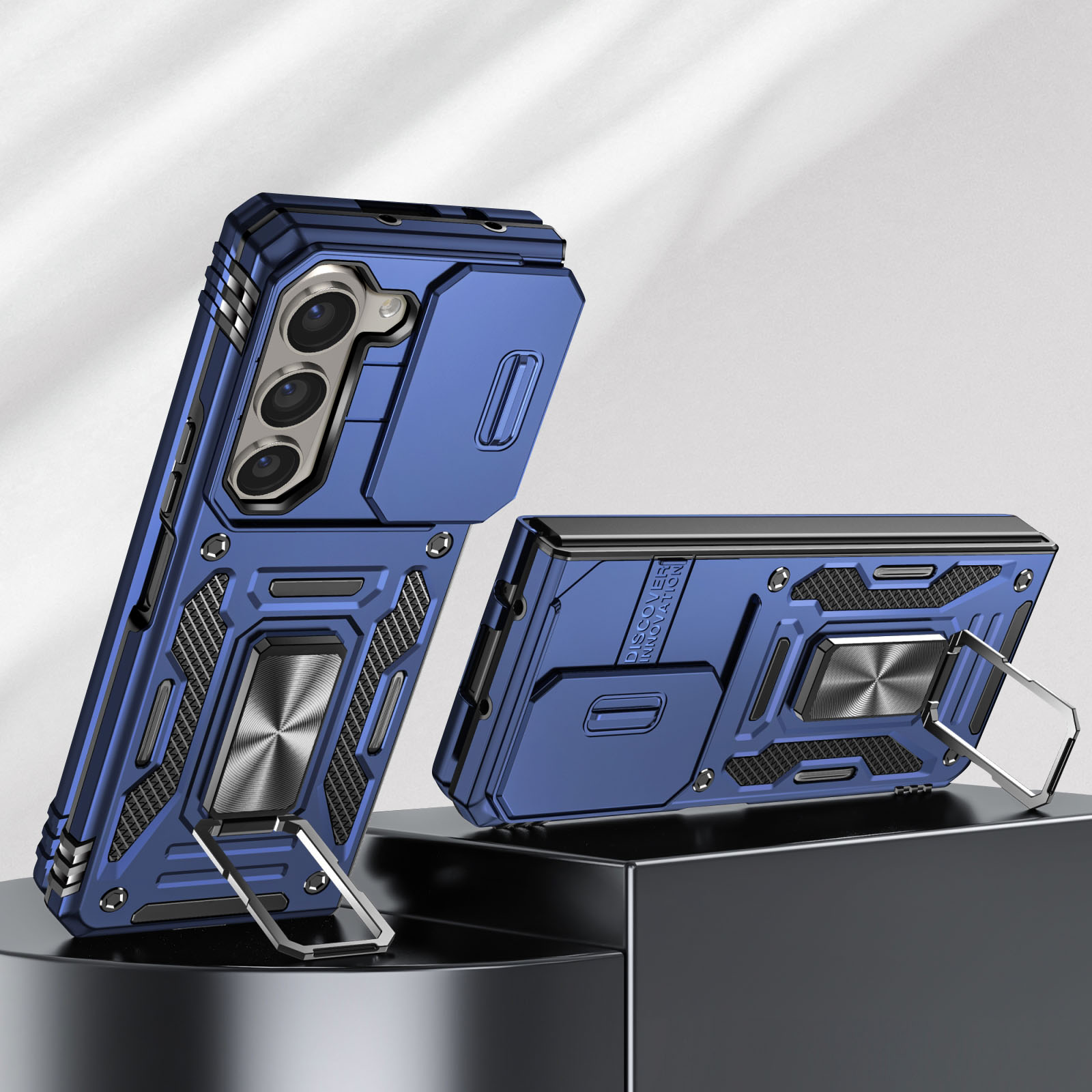 AVIZAR Ring + Kameraabdeckung Fold Series, 5, Backcover Dunkelblau Samsung, Galaxy Z Backcover