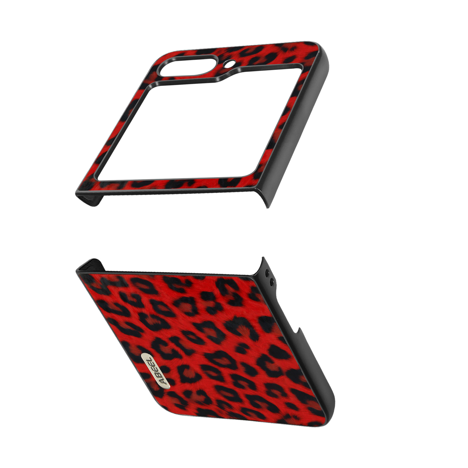 ABEEL Leopard Z Backcover, Handycover Galaxy 5, Samsung, Rot Flip Series,